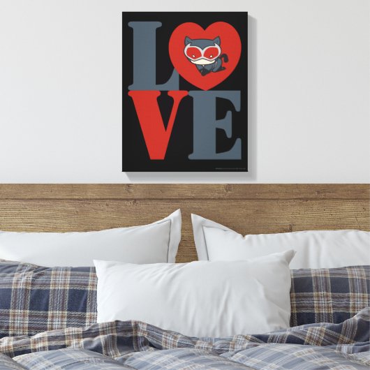 Chibi Catoman LOVE Canvas Afdruk (Insitu (Slaapkamer))