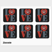 Chibi Catoman LOVE Vierkante Sticker (Vel)