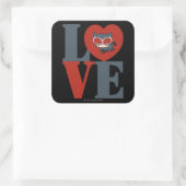 Chibi Catoman LOVE Vierkante Sticker (Tas)