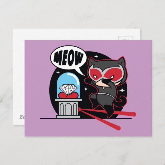 Chibi Catoman Stealing A Diamond Briefkaart (Voorkant / Achterkant)