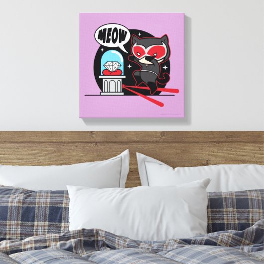 Chibi Catoman Stealing A Diamond Canvas Afdruk (Insitu (Slaapkamer))