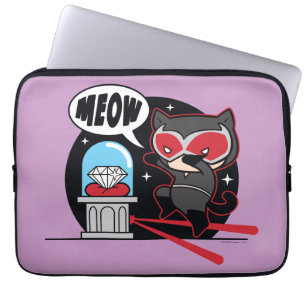 Chibi Catoman Stealing A Diamond Laptop Sleeve