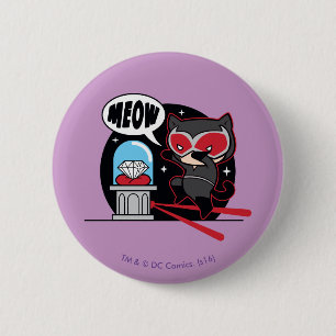 Chibi Catoman Stealing A Diamond Ronde Button 5,7 Cm