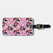 Chibi Catwoman, Harley Quinn, en Kittens Pattern Bagagelabel (Voorkant horizontaal)