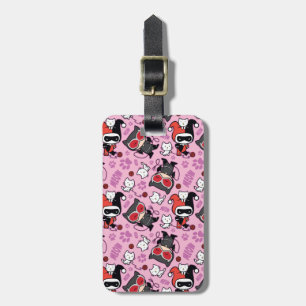 Chibi Catwoman, Harley Quinn, en Kittens Pattern Bagagelabel
