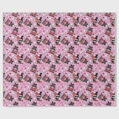 Chibi Catwoman, Harley Quinn, en Kittens Pattern Cadeaupapier (Vlak)