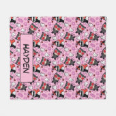 Chibi Catwoman, Harley Quinn, en Kittens Pattern Fleece Deken (Voorkant (Horizontaal))