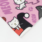 Chibi Catwoman, Harley Quinn, en Kittens Pattern Fleece Deken (Hoek)
