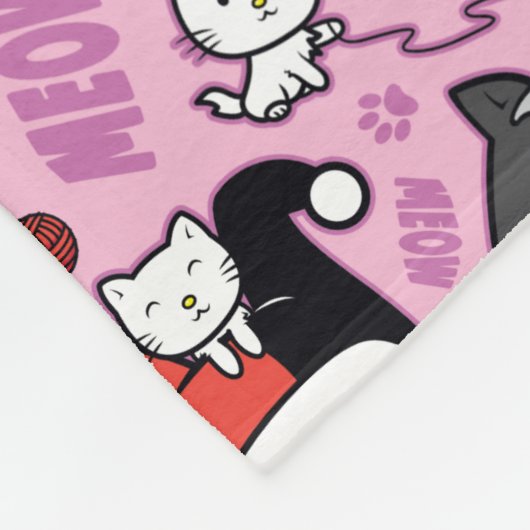 Chibi Catwoman, Harley Quinn, en Kittens Pattern Fleece Deken (Hoek)