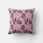 Chibi Catwoman, Harley Quinn, en Kittens Pattern Kussen (Achterkant)