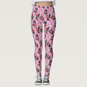 Chibi Catwoman, Harley Quinn, en Kittens Pattern Leggings (Voorkant)