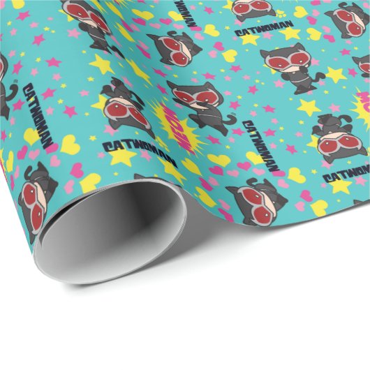 Chibi Catwoman Pattern Cadeaupapier (Rol Hoek)