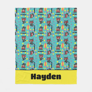 Chibi Catwoman Pattern Fleece Deken