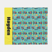 Chibi Catwoman Pattern Fleece Deken (Voorkant (Horizontaal))