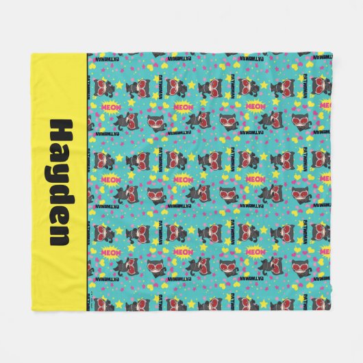 Chibi Catwoman Pattern Fleece Deken (Voorkant (Horizontaal))