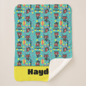 Chibi Catwoman Pattern Sherpa Deken (Voorkant)