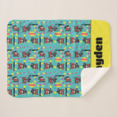 Chibi Catwoman Pattern Sherpa Deken (Voorkant (horizontaal))