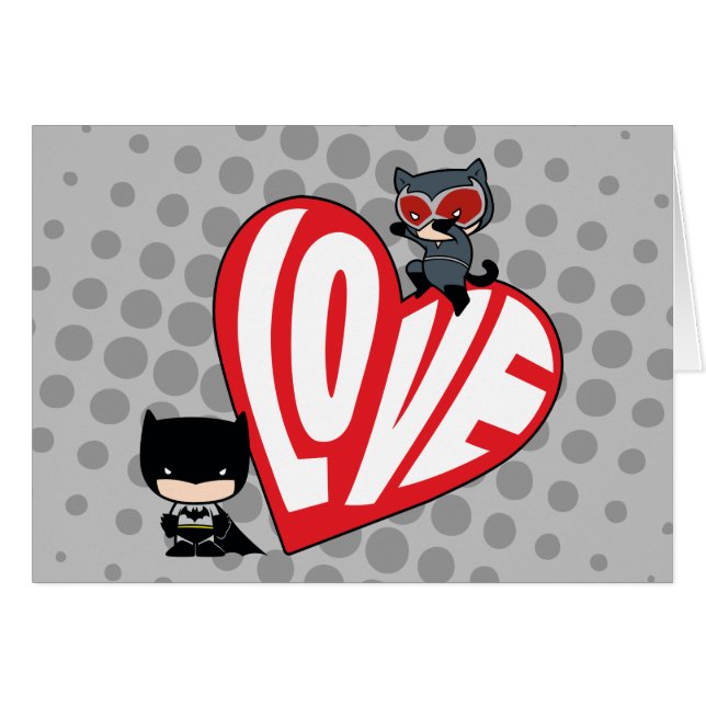 Chibi Catwoman Pounce op Batman (Voorkant Horizontaal)