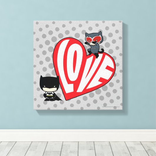 Chibi Catwoman Pounce op Batman 2 Canvas Afdruk (Insitu (Houten vloer))