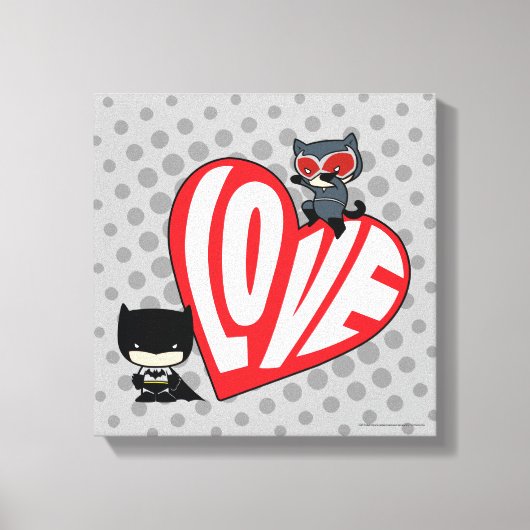 Chibi Catwoman Pounce op Batman 2 Canvas Afdruk (Voorkant)