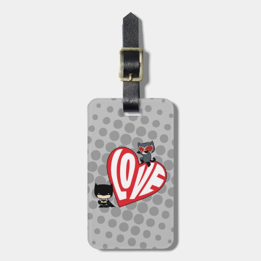 Chibi Catwoman Pounce op Batman Bagagelabel (Voorkant verticaal)