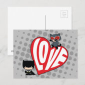 Chibi Catwoman Pounce op Batman Briefkaart (Voorkant / Achterkant)