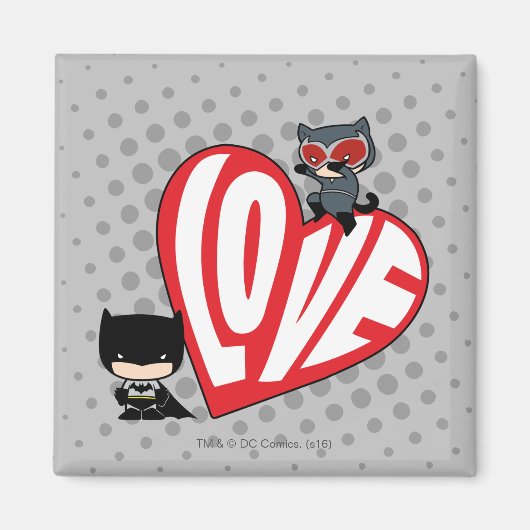 Chibi Catwoman Pounce op Batman Magneet (Voorkant)
