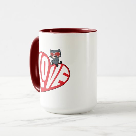 Chibi Catwoman Pounce op Batman Mok (Voorkant links)