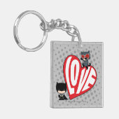 Chibi Catwoman Pounce op Batman Sleutelhanger (Voorkant Links)