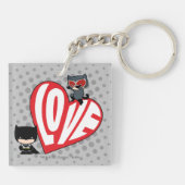 Chibi Catwoman Pounce op Batman Sleutelhanger (Achterkant)