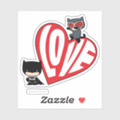 Chibi Catwoman Pounce op Batman Sticker (Vel)