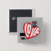 Chibi Catwoman Pounce op Batman Vierkante Button 5,1 Cm (Voorkant /achterkant)