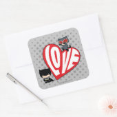 Chibi Catwoman Pounce op Batman Vierkante Sticker (Envelop)