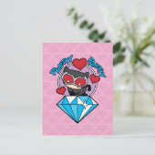 Chibi Catwoman Sitting Atop Large Diamond Briefkaart (Staand voorkant)