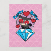Chibi Catwoman Sitting Atop Large Diamond