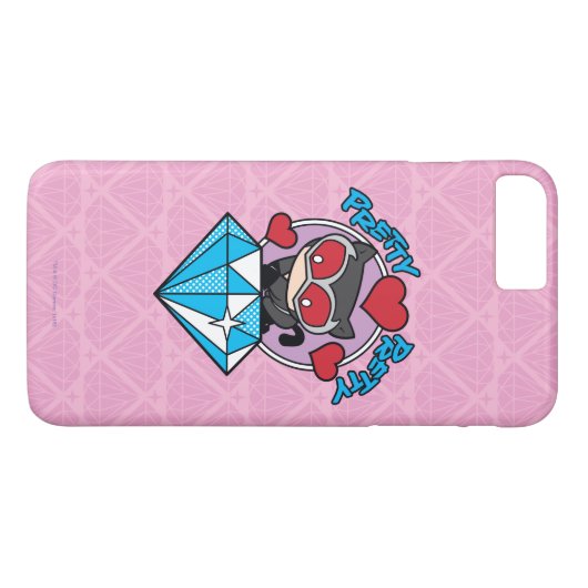 Chibi Catwoman Sitting Atop Large Diamond Case-Mate iPhone Case (Achterkant (Horizontaal))