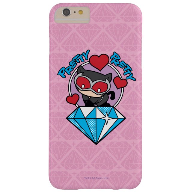 Chibi Catwoman Sitting Atop Large Diamond Case-Mate iPhone Case (Achterkant)