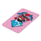 Chibi Catwoman Sitting Atop Large Diamond Magneet (Linkerzijde)