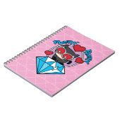 Chibi Catwoman Sitting Atop Large Diamond Notitieboek (Linkerzijde)