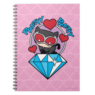 Chibi Catwoman Sitting Atop Large Diamond Notitieboek