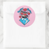 Chibi Catwoman Sitting Atop Large Diamond Ronde Sticker (Tas)