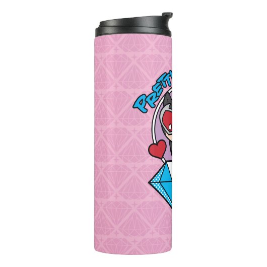 Chibi Catwoman Sitting Atop Large Diamond Thermosbeker (Gedraaid links)