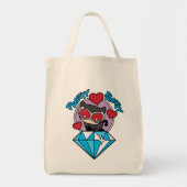 Chibi Catwoman Sitting Atop Large Diamond Tote Bag (Voorkant)