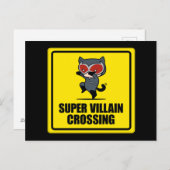 Chibi Catwoman Super Villain Crossing Sign Briefkaart (Voorkant / Achterkant)