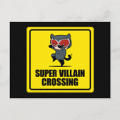Chibi Catwoman Super Villain Crossing Sign Briefkaart (Voorkant)