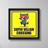 Chibi Catwoman Super Villain Crossing Sign Canvas Afdruk (Voorkant)