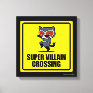 Chibi Catwoman Super Villain Crossing Sign Canvas Afdruk