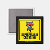 Chibi Catwoman Super Villain Crossing Sign Magneet (Voorkant / Achterkant)