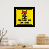 Chibi Catwoman Super Villain Crossing Sign Poster (Keuken)