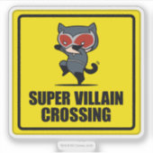Chibi Catwoman Super Villain Crossing Sign Sticker (Voorkant)